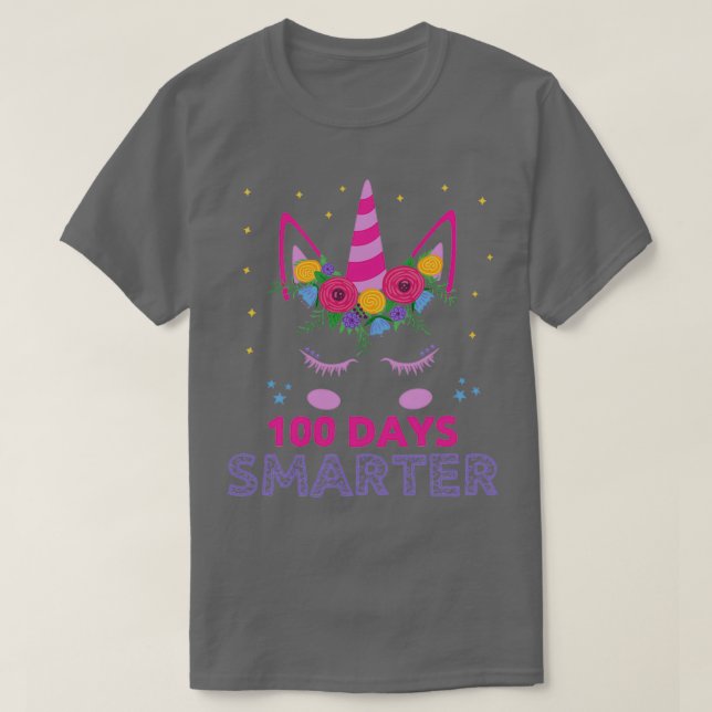 T-shirt 100 Jours de l'école Smarterunicorn illustration (Design devant)