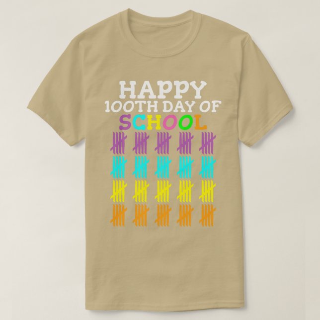 T-shirt 100 jours de l'enseignant de l'école 3 (Design devant)