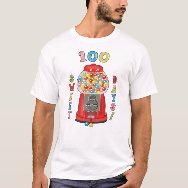 T-shirt 100 Jours de machine de gumball scolaire (Devant)