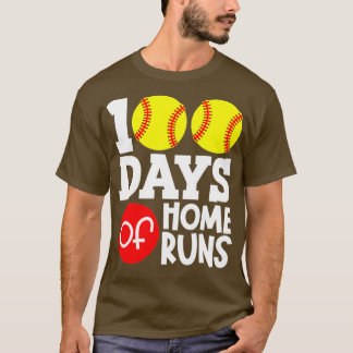 T-shirt 100 Jours De Maison Dirige École Baseball Softball