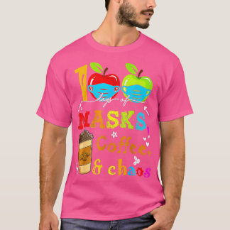 T-shirt 100 Jours De Masques Café Et Chaos 100E Jour De Sc