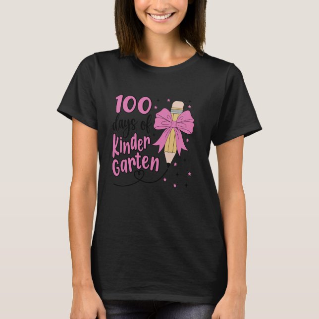 T-shirt 100 Jours de maternelle écolière filles Coquette s (Devant)