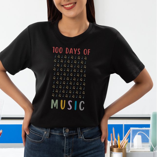 T-shirt 100 jours de musique Notes 100e jour scolaire Ense (Créateur téléchargé)