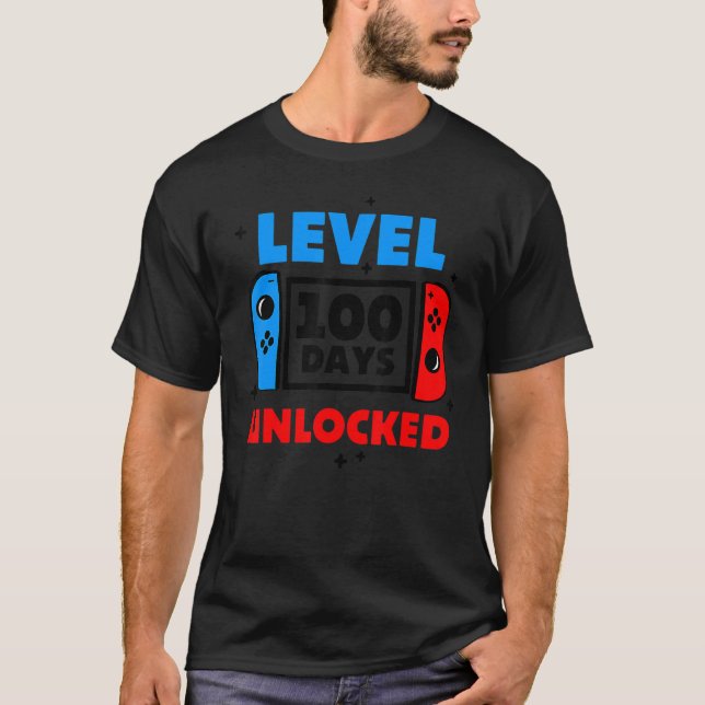 T-shirt 100 Jours De Niveau D'École 100 Jours Jeu Déverrou (Devant)