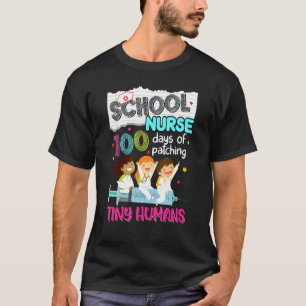 T-shirt 100 Jours De Patching Minuscule Humains École Infi