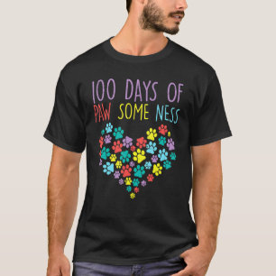 T-shirt 100 Jours De Pawsomesse Coeur 100e Jour École Chie
