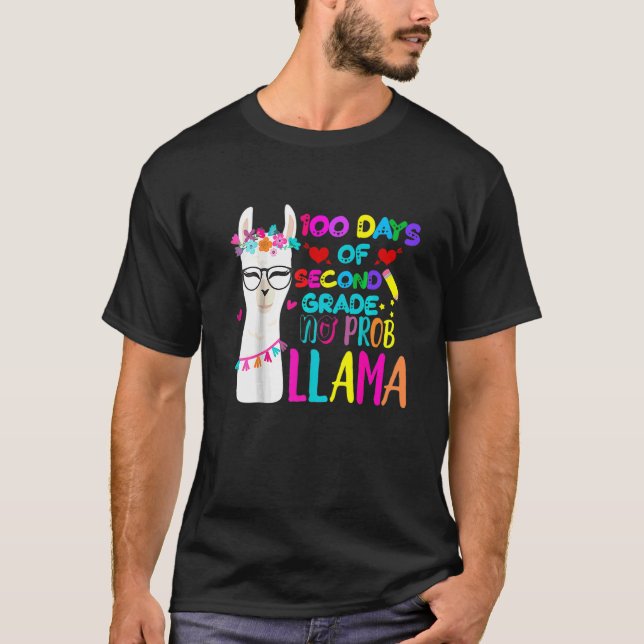 T-shirt 100 Jours De Professeur De 2e Année Pas De Problèm (Devant)