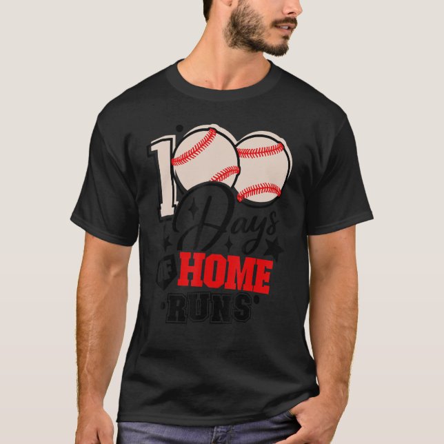 T-shirt 100 jours de professeur de baseball de circuits 10 (Devant)