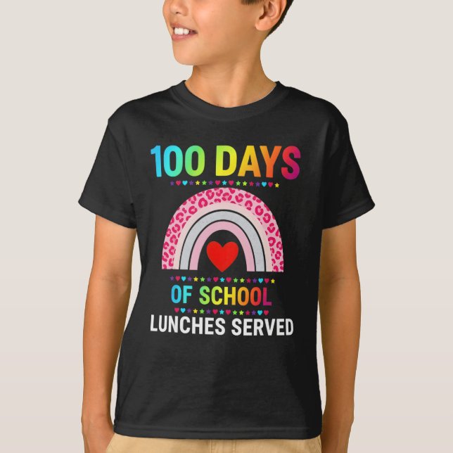 T-shirt 100 jours de repas scolaires servis déjeuner arc-e (Devant)
