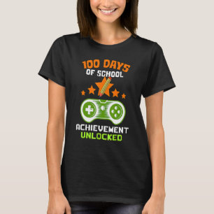 T-shirt 100 Jours De Réussite De L'École Jeu Vidéo Déverro