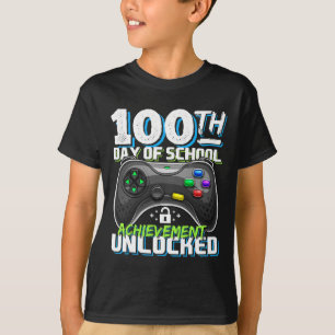 T-shirt 100 Jours de réussite scolaire Jeu vidéo déverroui