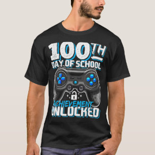 T-shirt 100 Jours de réussite scolaire Jeu vidéo déverroui