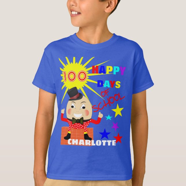 T-shirt 100 Jours De Scolaire Amusant Humpty Dumpty Person (Devant)
