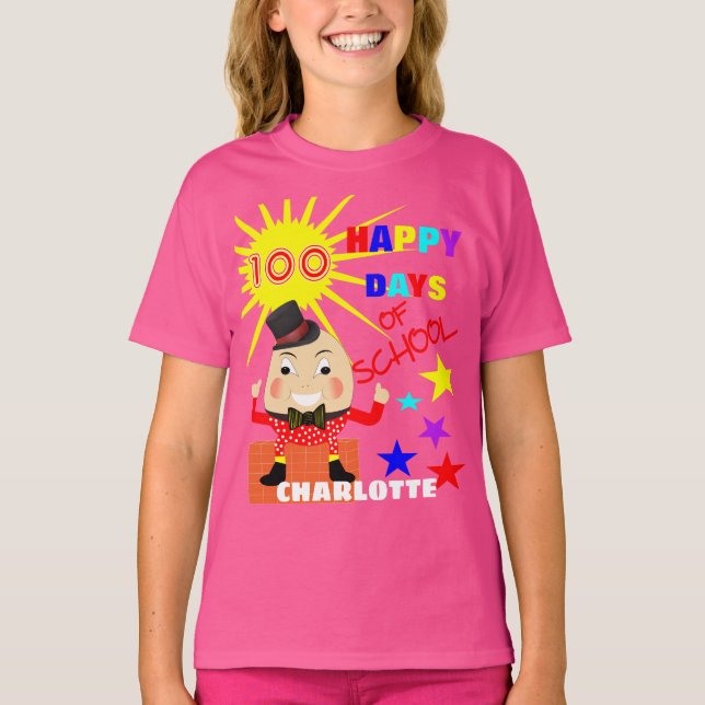 T-shirt 100 Jours De Scolaire Amusant Humpty Dumpty Person (Devant)