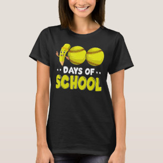 T-shirt 100 Jours De Scolaire Softball Balls Joueur Enfant