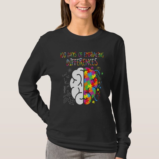 T-shirt 100 Jours de Sensibilisation sur l'autisme cérébra (Devant)