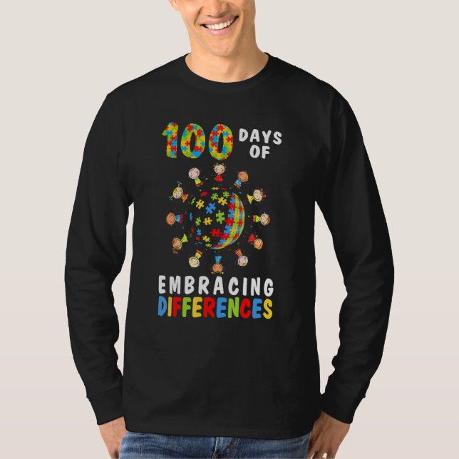 T-shirt 100 Jours De Sensibilisation sur l'autisme Des Dif (Devant)