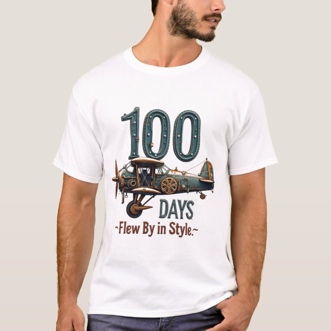 T-shirt 100 jours de vol en style (Devant)