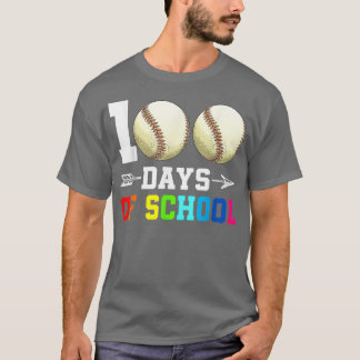 T-shirt 100 Jours D'École Amateurs De Baseball 100 Jours S