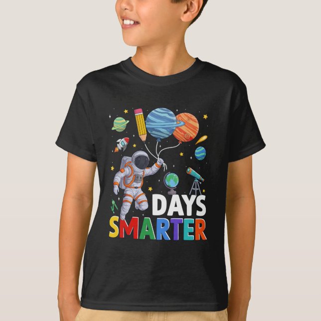 T-shirt 100 jours d'école Astronaute plus intelligent Espa (Devant)