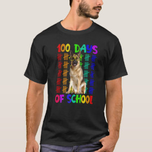 T-shirt 100 Jours D'École Berger Allemand Portant Des Lune