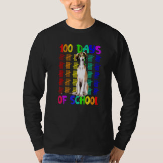 T-shirt 100 Jours D'École Borzoi Chien Portant Des Lunette