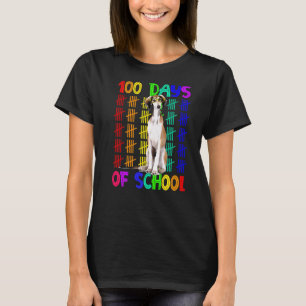 T-shirt 100 Jours D'École Borzoi Chien Portant Des Lunette