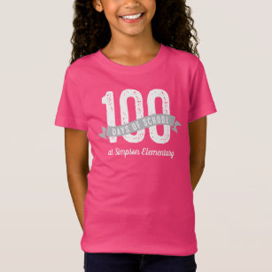 T-Shirt 100 jours d'école brillante customisée élève