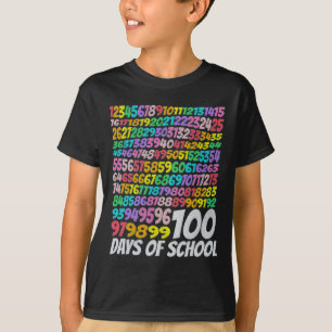 T-shirt 100 Jours D'École Colorée Arc En Ciel Enseignant E