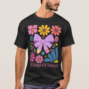 T-shirt 100 Jours D'école Coquette Bow Crayon Bohème Flora