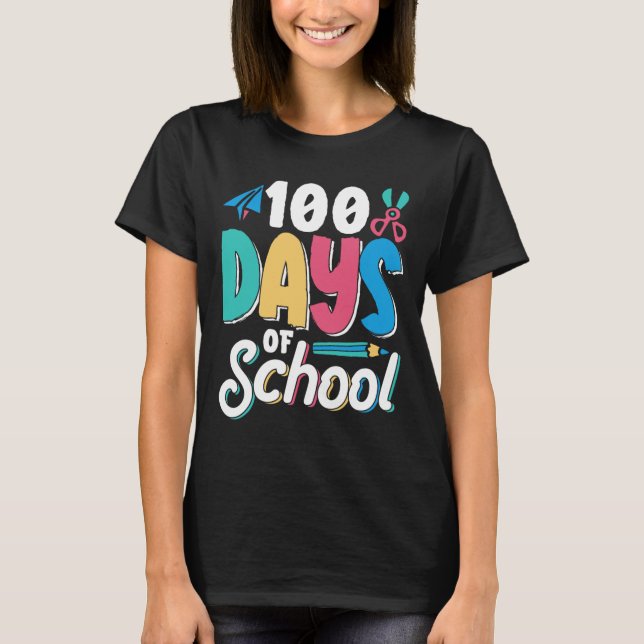 T-shirt 100 Jours D'École Cute Cl Enfants Élèves (Devant)