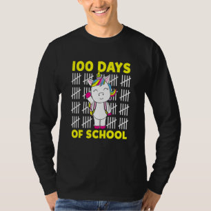 T-shirt 100 Jours D'École Cute Unicorn Avec Sac À Dos Scho