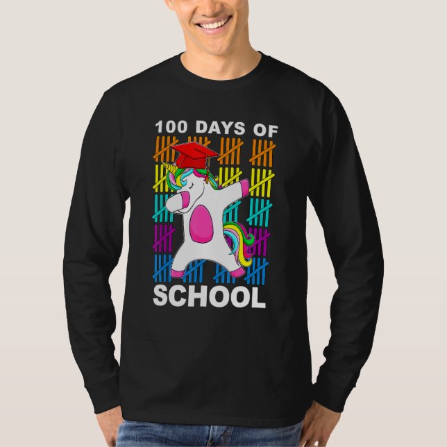T-shirt 100 Jours D'École Dabbing Unicorne 100 Jours Smart (Devant)