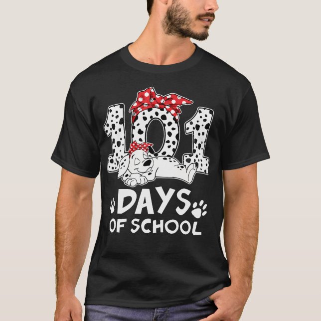 T-shirt 100 Jours D'École Dalmatienne Chien Femmes Fille 1 (Devant)