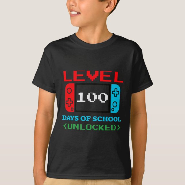 T-shirt 100 Jours D'École Déverrouillés 3 (Devant)