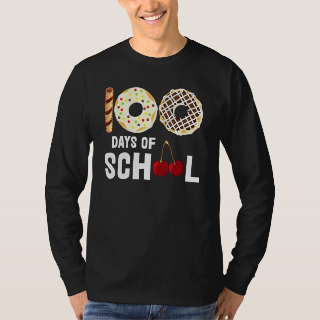 T-shirt 100 Jours D'École Donut Cherry Dessert Enseignant  (Devant)