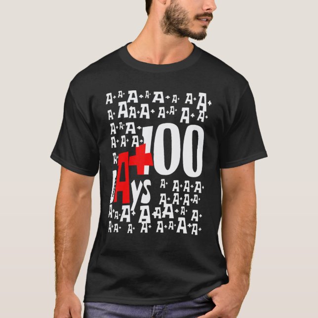 T-shirt 100 Jours D'école Enseignant Et Élève (Devant)