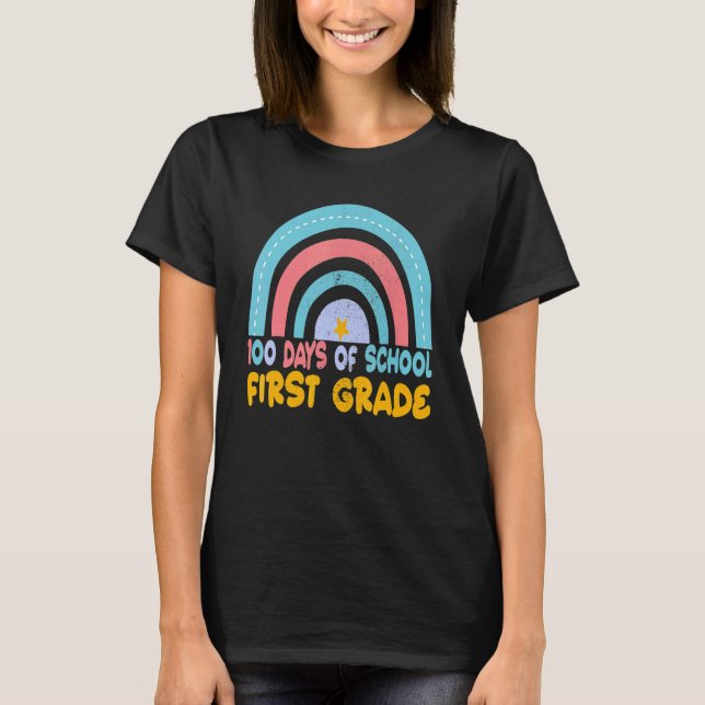 T-shirt 100 Jours D'école Enseignant Première Année Élève  (Devant)