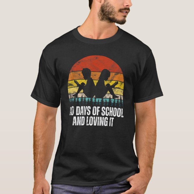 T-SHIRT 100 JOURS D'ÉCOLE ET ENSEIGNANT AMOUREUX (Devant)