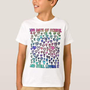 T-shirt 100 jours d'école et toujours autant d'amour coeur