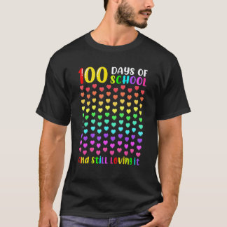T-shirt 100 Jours D'école Et Toujours L'Adorer Cœur Étude