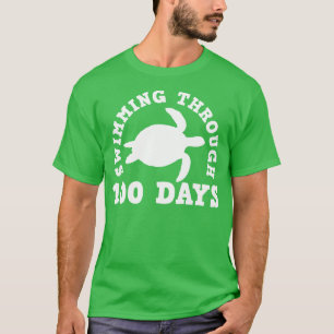 T-shirt 100 jours d'école Étudiant de tortue marine