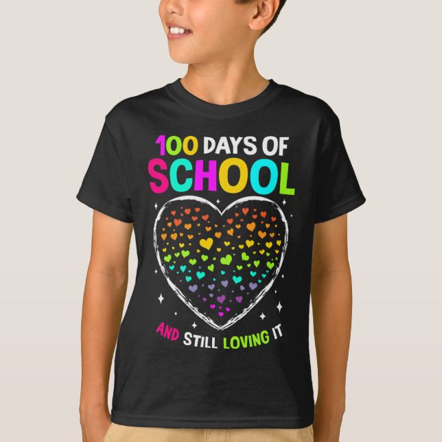 T-shirt 100 Jours D'École Fêtent Le 100E Jour De L'École B (Devant)