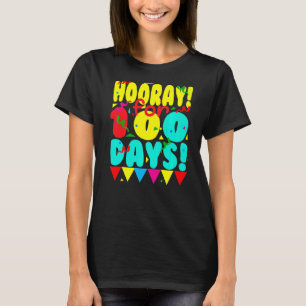 T-shirt 100 Jours D'École Fille Garçon Hooray Pour 100 Jou