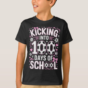 T-shirt 100 Jours D'école Filles Football Coquette Nœud Ro