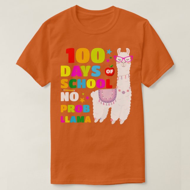 T-shirt 100 Jours d'école Funny Llama 100e jour Enseignant (Design devant)