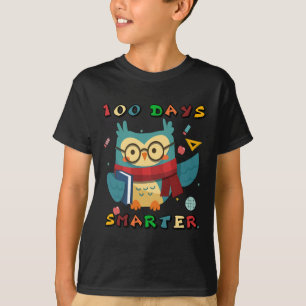 T-shirt 100 Jours D'École Garçon Fille Cadeau Smarter Owl