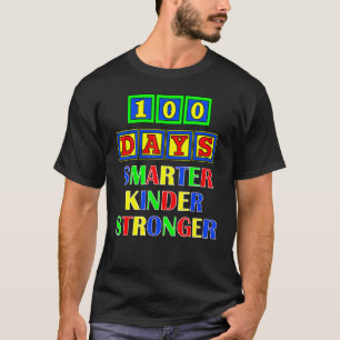 T-shirt 100 Jours D'École Kinder Smarter Block Enseignant 