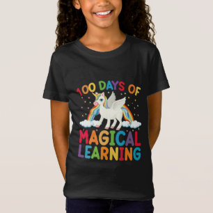 T-Shirt 100 jours d'école licorne magique pour filles 