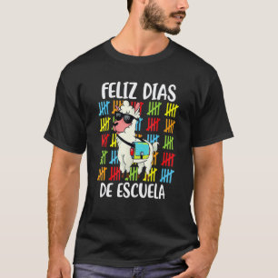 T-shirt 100 Jours D'école Llama Espagnol Heureux 100 Jours